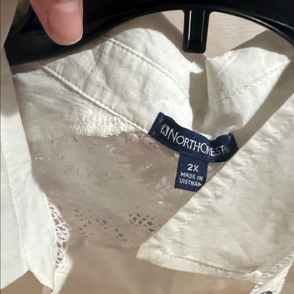 Northcrest Cream Lace Blouse 2X